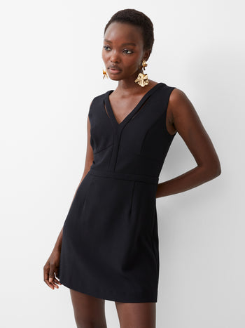 black v neck dress